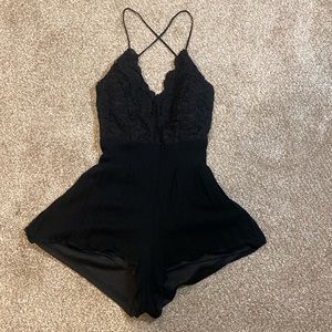 Windsor black lace top romper